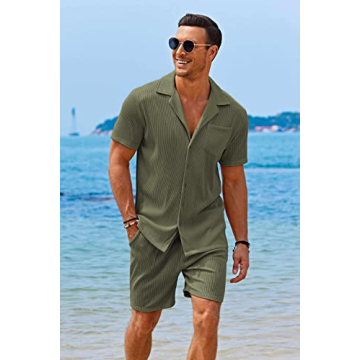 COOFANDY Summer 2 Piece Casual Sets Men for Beach Fashion