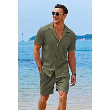 COOFANDY Summer 2 Piece Casual Sets Men for Beach Fashion