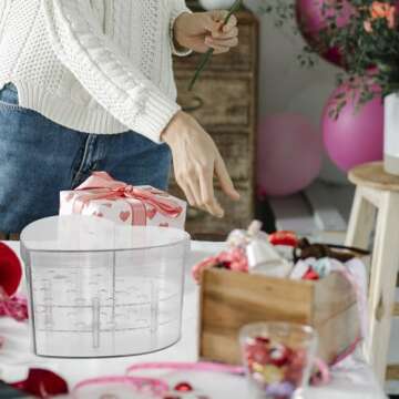 HOLIDYOYO Clear Acrylic Vase Heart Shaped Box with 19 Holes Floral Decorative Centerpiece Rose Pots ...