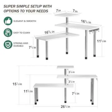 ZHWS Bathroom Counter Organizer Corner Shelf – Bathroom Organization Bamboo 3 Tier Spice Rack Make...