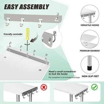 ZHWS Bathroom Counter Organizer Corner Shelf – Bathroom Organization Bamboo 3 Tier Spice Rack Makeup Organizer Bookshelf Space Saving Rack Kitchen Office Living Room (White)