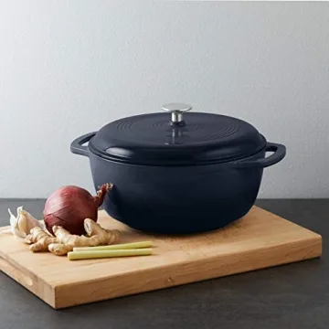 Amazon Basics Enameled Cast Iron Dutch Oven Pot 6-Quart