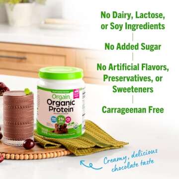 Orgain Vegan Protein Powder - Plant-Based Chocolate Fudge