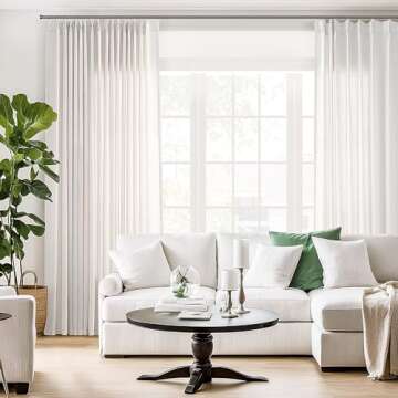 Natural Beige Pinch Pleated Semi Sheer Linen Curtains 90 Inch Length 2 Panels for Living Room Bedroom Cream Colored Boho Room Decor Light Filtering Back Tab Pinch Pleat Window Drapes 90 Inches Long