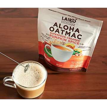 Laird Superfood Aloha OatMac Pumpkin Spice Non-Dairy Coffee Creamer, Macadamia and Oat Milk Powdered...