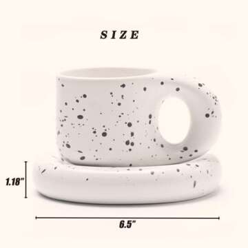 Novelty Ceramic Coffee Mug for Women - White and Black, 11oz Capacity