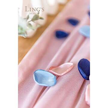Ling's Moment 200pcs Rose Petals, Silk Flower Petals for Wedding/Aisle/Flower Girl Baskets/Table Centerpiece Décor,etc.Dusty Rose Navy Blue