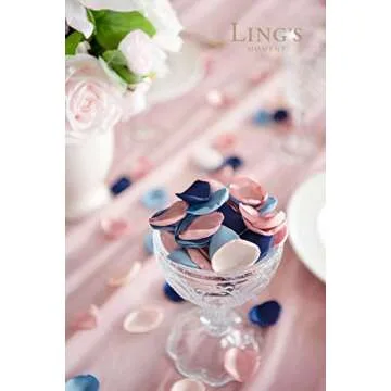 Ling's Moment 200pcs Rose Petals, Silk Flower Petals for Wedding/Aisle/Flower Girl Baskets/Table Centerpiece Décor,etc.Dusty Rose Navy Blue
