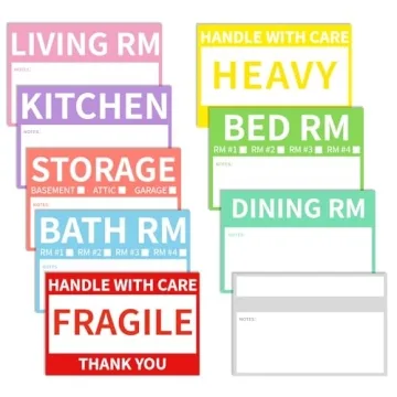 Ouzoustate 2" x 3" Removable Waterproof Home Moving Box Packing Labels (300 Labels)