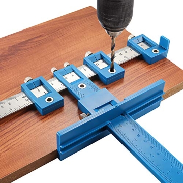 Cabinet Hardware Jig Tool - Adjustable Punch Locator Drill Template Guide for Handles