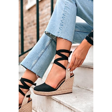 Ermonn Women's Espadrilles Wedge Sandals for Summer Style