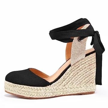 Ermonn Women's Espadrilles Wedge Sandals for Summer Style