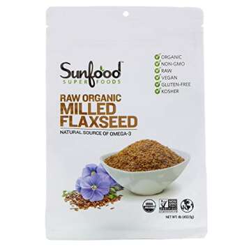 SUNFOOD, FLAX SEEDS,OG1,MILLED 16 OZ