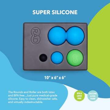 RAD Point Release Kit / 5-in-1 Massage Tool Kit with Block, Massage Balls and Peanut Roller for Self Massage, Mobility and Recovery