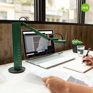 IPEVO VZ-R HDMI/USB Dual Mode 8MP Visual Communication Tool for Real-time Projection, Remote Work, Distance Learning, Web conferencing, Video Recording, Live Demos — Works with and Without a Computer