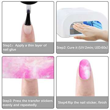 10 Sheets Fashion Art Nail Foil Transfer Stickers, Nail Decals Transfer Foil Box, DIY Decoration for Women and Kids, 10 Colors (Star Sky Patterns)