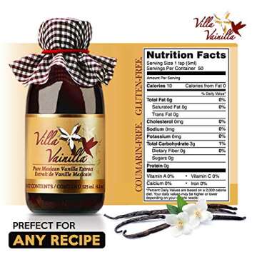 Villa Vainilla Pure Vanilla Extract Premium Concentrated Vanilla, Real, Natural, Gourmet Vanilla Fla...