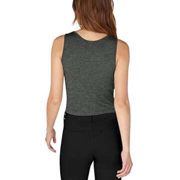 Bestisun Cropped Tops Workout Yoga Shirts Twist Front Athletic Wear Muscle Tank for Women Heather Gray XS
