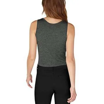 Bestisun Cropped Tops Workout Yoga Shirts Twist Front Athletic Wear Muscle Tank for Women Heather Gray XS