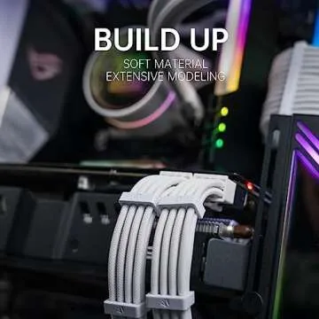 AsiaHorse 16AWG PSU Cable Extension Sleeved Custom Mod GPU PC Audio Video Power Supply Soft Braided Cables with Two Color Comb Kit 24P/8P to 6+2P/ 8P to 4+4P 30CM