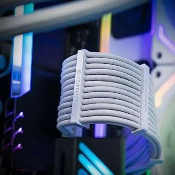 AsiaHorse 16AWG PSU Cable Extension Sleeved Custom Mod GPU PC Audio Video Power Supply Soft Braided Cables with Two Color Comb Kit 24P/8P to 6+2P/ 8P to 4+4P 30CM