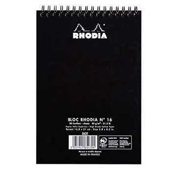 Rhodia Wirebound Notepad, A5, Dot - Black