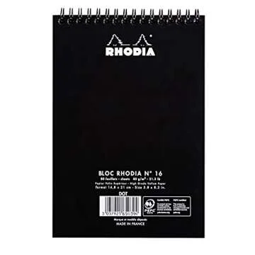 Rhodia Wirebound Notepad, A5, Dot - Black