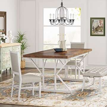 Stunning Farmhouse Dining Table for 6 - Tribesigns