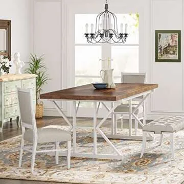 Stunning Farmhouse Dining Table for 6 - Tribesigns