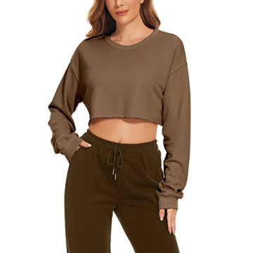 Stylish Meladyan Women Crop Sweatshirt for Casual Comfort