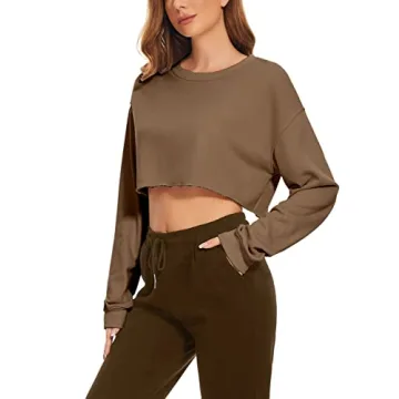Stylish Meladyan Women Crop Sweatshirt for Casual Comfort