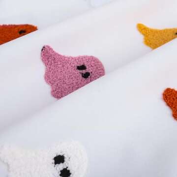 Tosleo Halloween Pillow Covers 12x20 inch Set of 2 Multicolour Ghosts Happy Halloween Pillows White Throw Pillow Cover Velvet Soft Cushion Case for Home Sofa Couch Indoor Outdoor Fall Decor