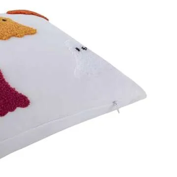 Tosleo Halloween Pillow Covers 12x20 inch Set of 2 Multicolour Ghosts Happy Halloween Pillows White Throw Pillow Cover Velvet Soft Cushion Case for Home Sofa Couch Indoor Outdoor Fall Decor