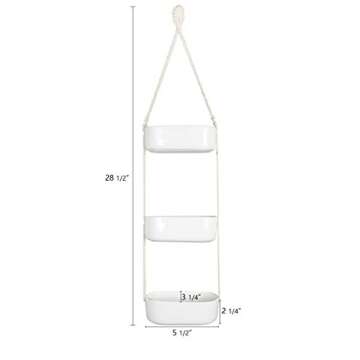 Mkono Hanging Wall Planter for Indoor Flower Plants, Ceramic Pots for Succulent Herb Air Faux Plant Holder Vertical Garden, Home Office Decor 3 Tier, White (Plant Not Included)