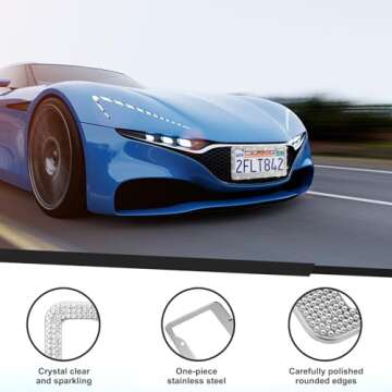 Lord Eagle Rhinestone License Plate Frame Set for Cars