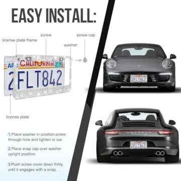 Lord Eagle Rhinestone License Plate Frame Set for Cars