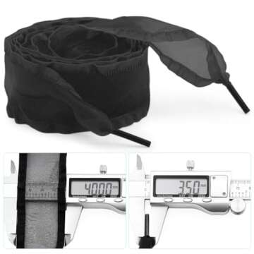 WEGOODZF Snow Yarn Shoe Laces: 4CM Wide 31 inch Flat Flounce Sheer Shoelaces for Sneakers Burgundy