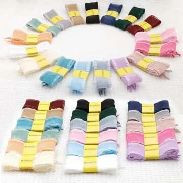 WEGOODZF Snow Yarn Shoe Laces: 4CM Wide 31 inch Flat Flounce Sheer Shoelaces for Sneakers Burgundy