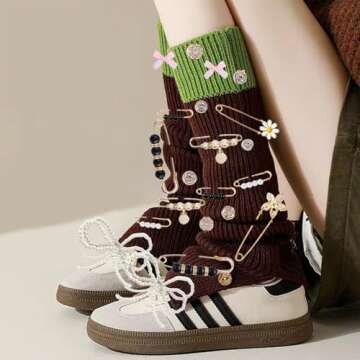 BIIQAKOO Shoe Charms for Sneaker Fashion Charms for Socks Junk Socks Charms Safety Pins Brooches and...