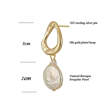 KVLmoze Baroque Pearl Earrings for Women - Elegant and Trendy Jewelry
