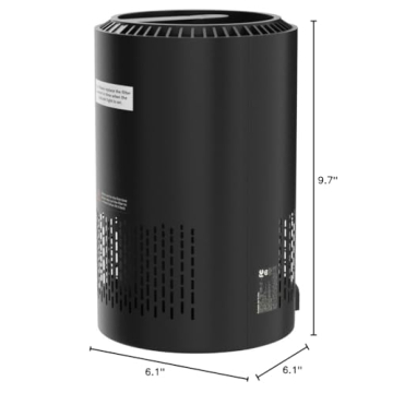 AROEVE Air Purifiers for Bedroom Home, Air Purifier For Smoke Pollen Dander Hair Smell Air Cleaner with Sleep Mode Speed Control For Bedroom Office, MK01- Black(Available for California)