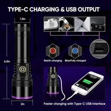 30W 365nm UV Flashlight for Pet Detection and More