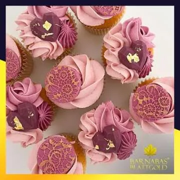 Barnabas Blattgold Edible Gold Leaf 24K - Cake Decorations, Loose Gold Leaf Sheets for Cupcakes - 3.1 inches, Book of 10