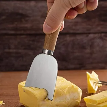 Stylish Cheese Knives Set with Wooden Handles for Parties
