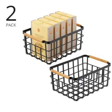 Stylish mDesign Wire Storage Basket Set for Home Organization