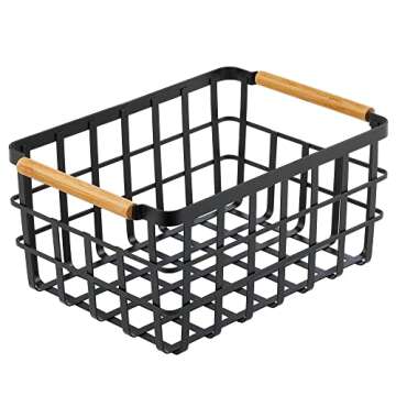 Stylish mDesign Wire Storage Basket Set for Home Organization