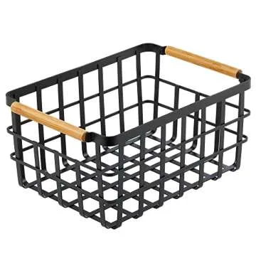 Stylish mDesign Wire Storage Basket Set for Home Organization