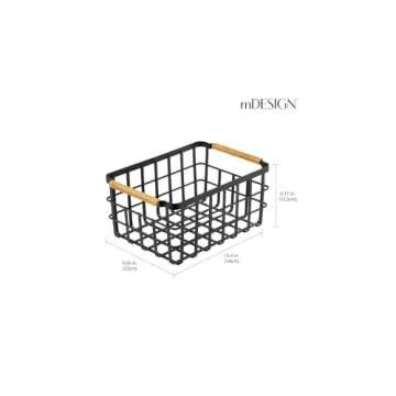 Stylish mDesign Wire Storage Basket Set for Home Organization