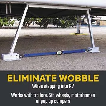 Valterra Universal RV Stabilizer Stop the Sway and Wobble, Adjustable to Fit 14-Inch to 28-Inch Frame to Ground, Compact Design with Storage Bag