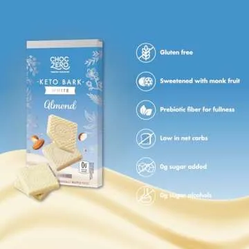 ChocZero Keto Bark: White Chocolate Almond No Sugar Added